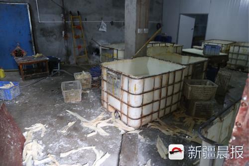 非法生产加工厂现场。